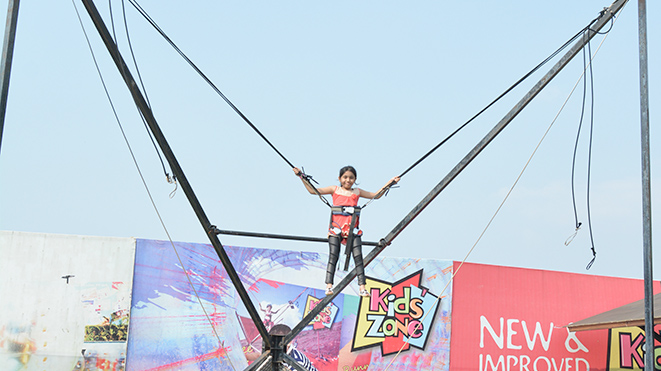 Kids should perfom Bungee Trampoline at Della, Lonavla